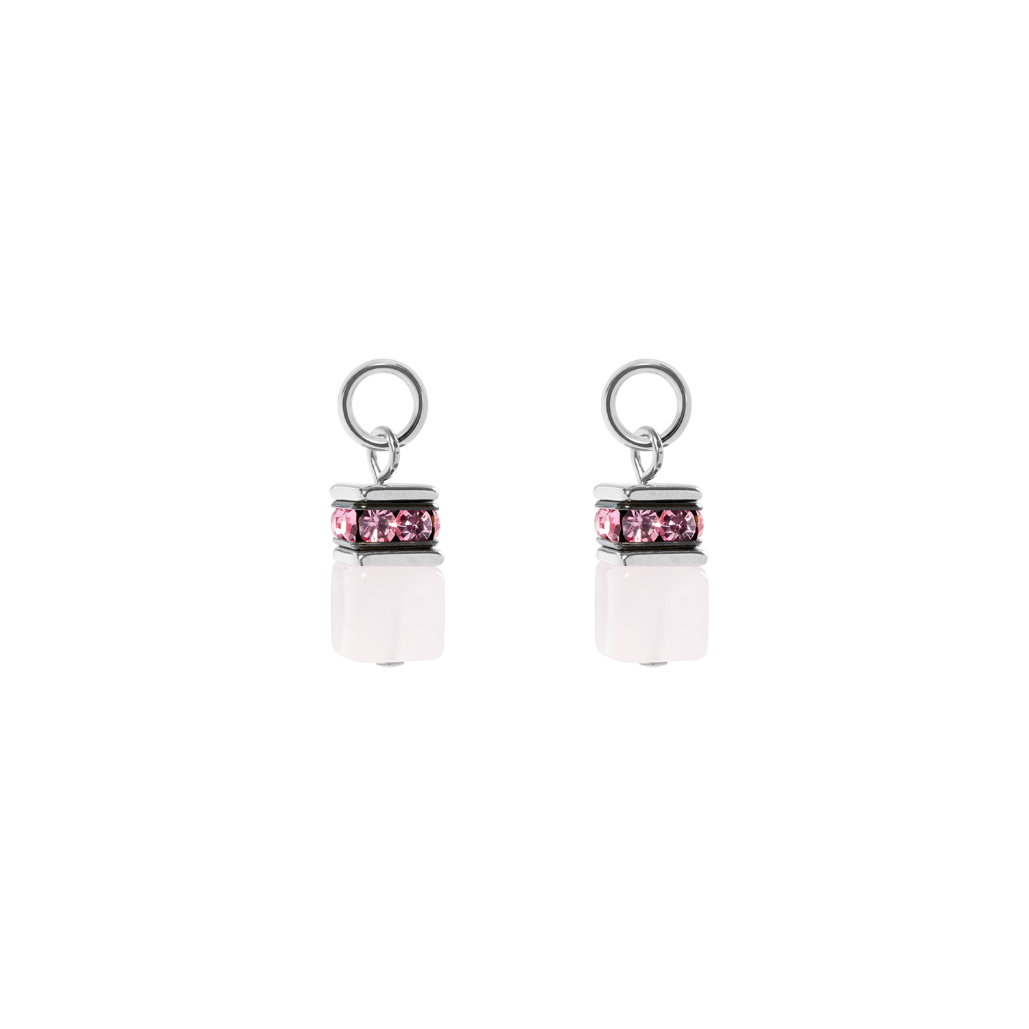 EAR ME UP Charm GeoCUBE® argent-rose