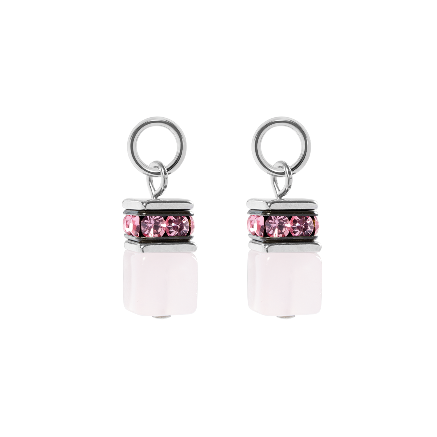 EAR ME UP Charm GeoCUBE® argent-rose