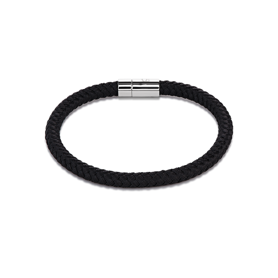 Bracelet Textile Tressé noir