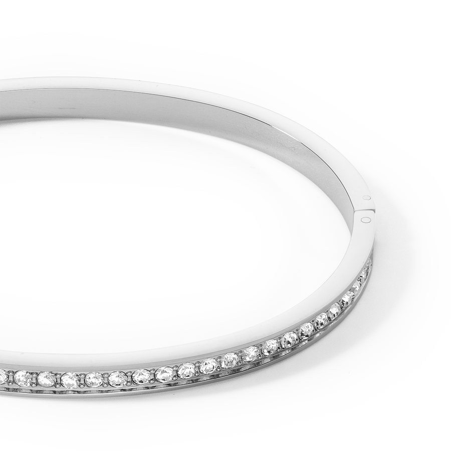 Bracelet jonc Acier inoxydable et cristaux argent cristal 17