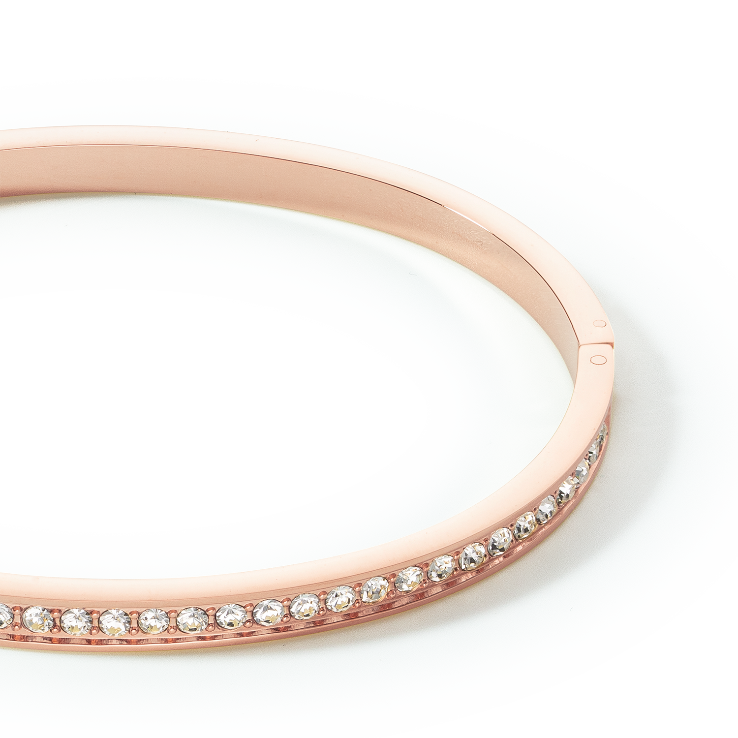 Bracelet jonc Acier inoxydable et cristaux or rose cristal 17