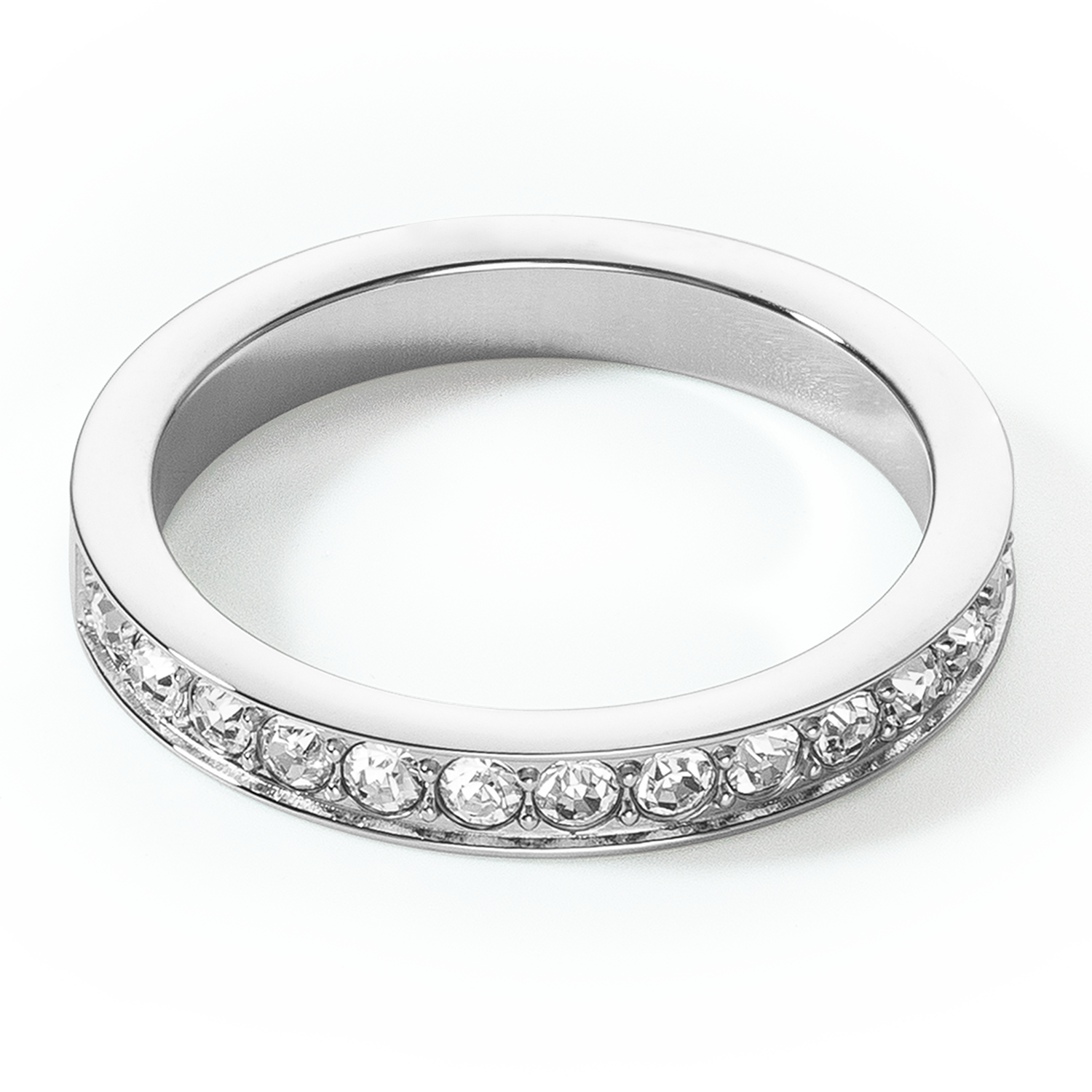 Bague Acier inoxydable et cristaux argent cristal