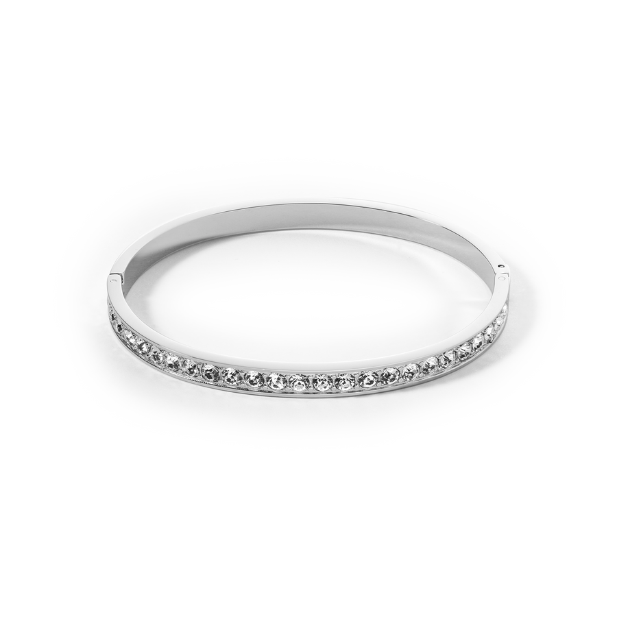 Bracelet acier & cristaux argent cristal (taille 17 cm)