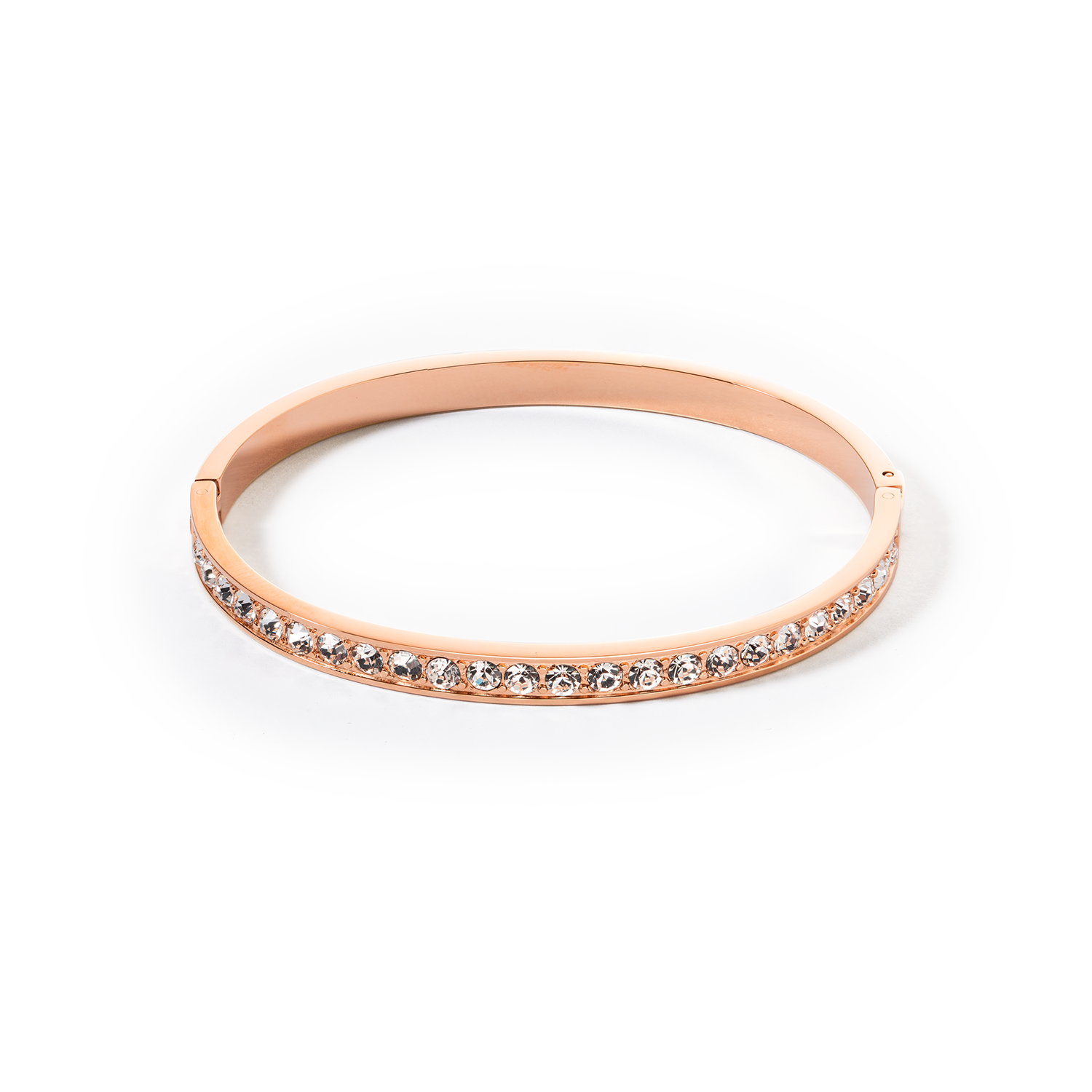 Bracelet acier & cristaux or rose cristal (taille 17 cm)