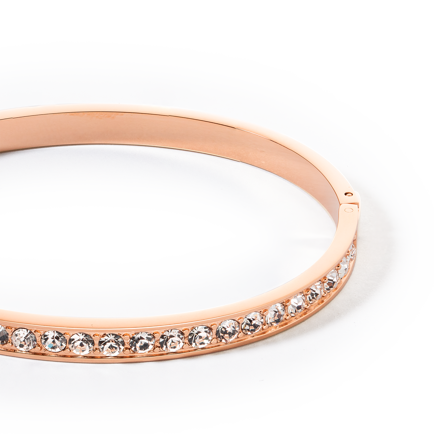 Bracelet acier & cristaux or rose cristal (taille 17 cm)