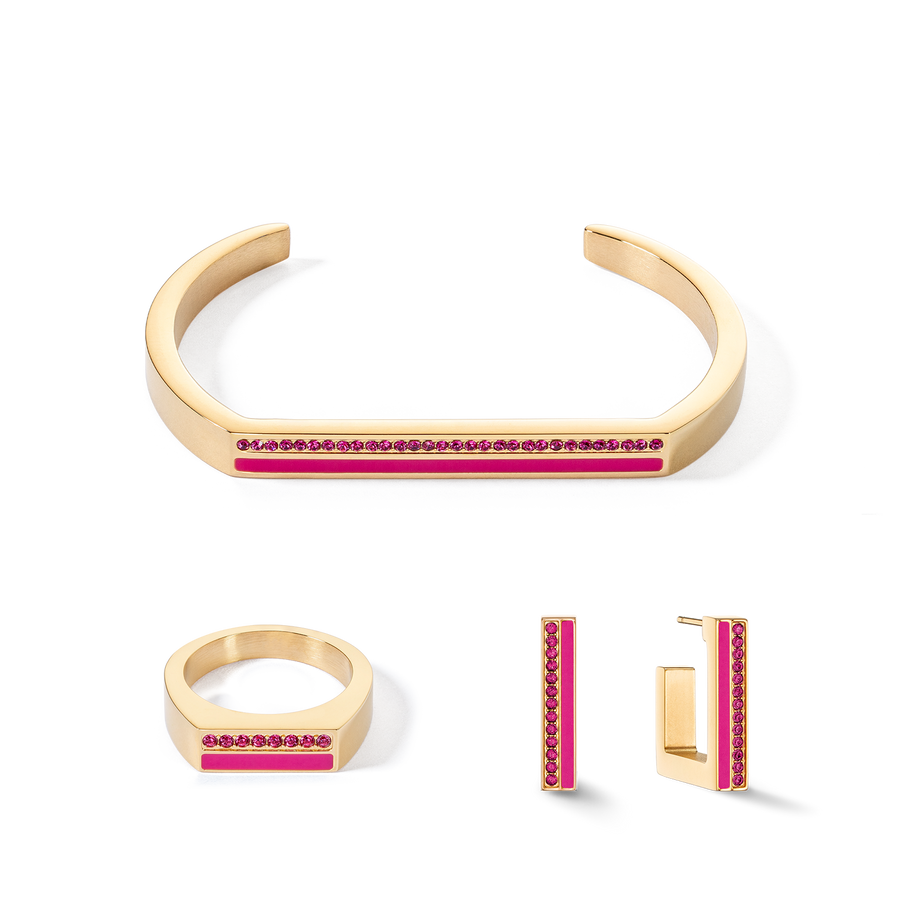 Bracelet Cuff Square Stripes or-rose vif vif