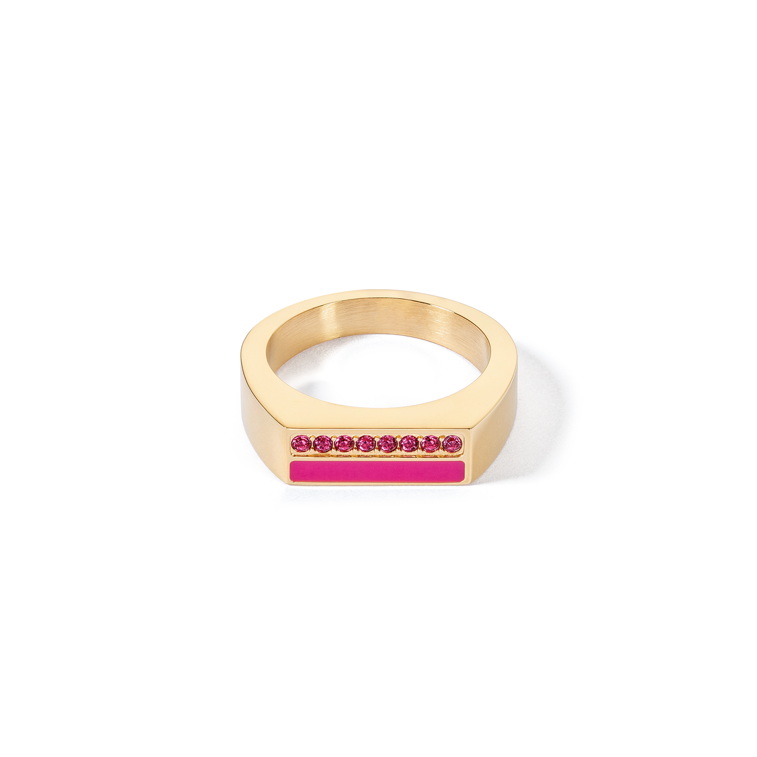 Bague Square Stripes or-rose vif