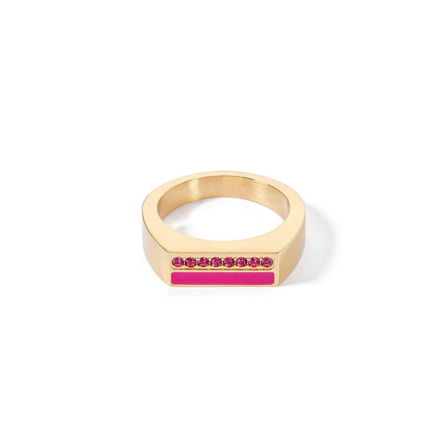 Bague Square Stripes or-rose vif