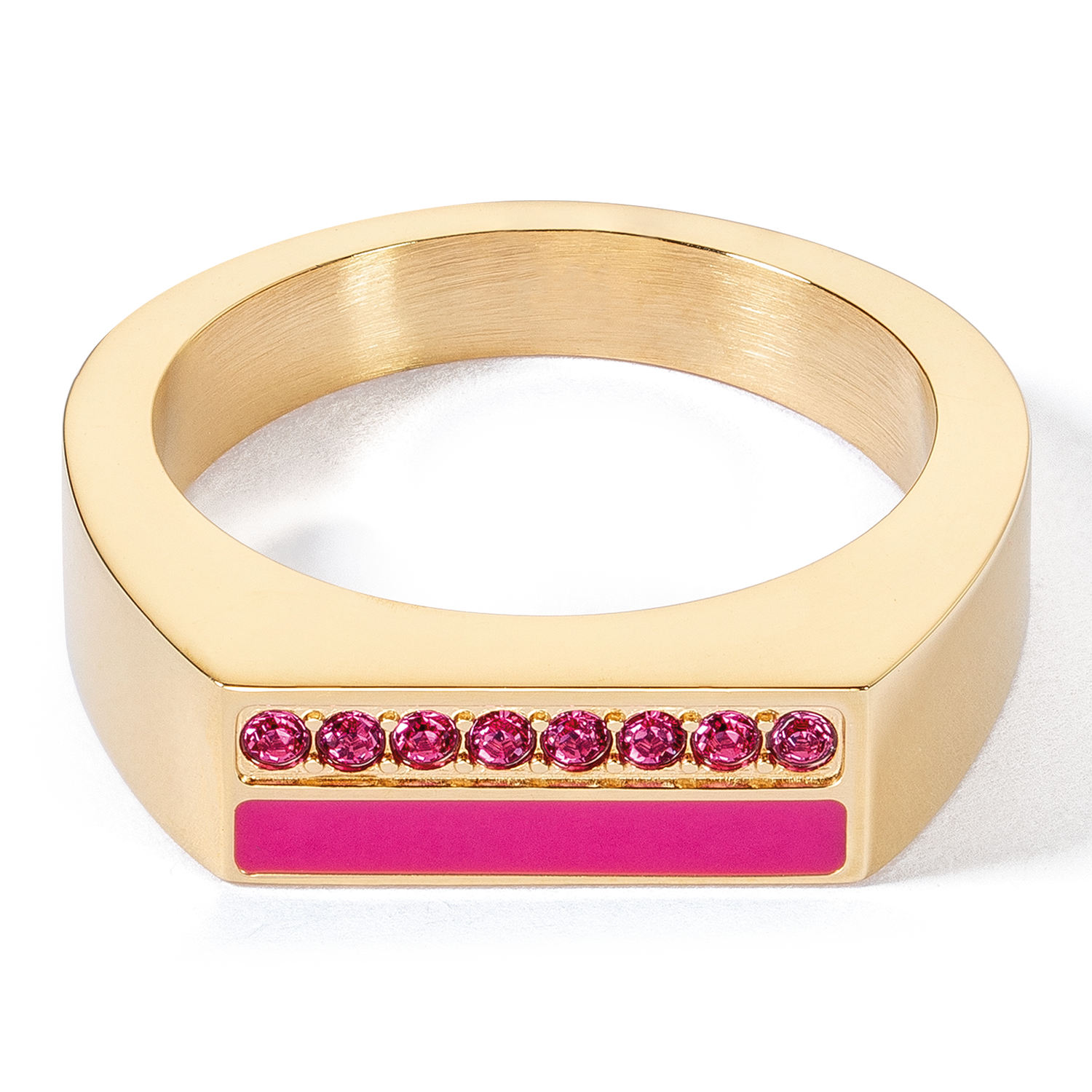 Bague Square Stripes or-rose vif