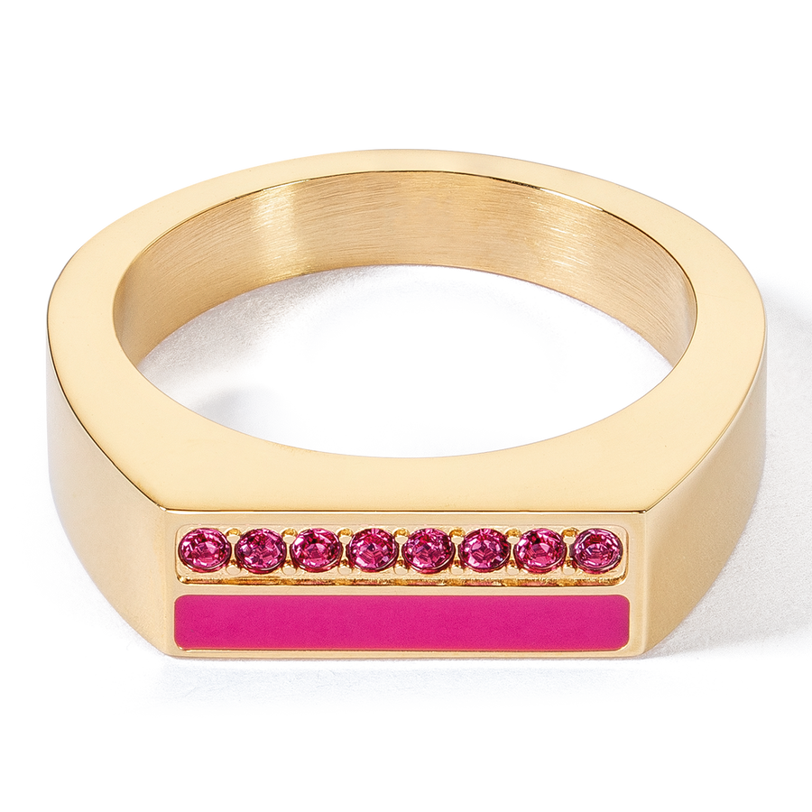 Bague Square Stripes or-rose vif