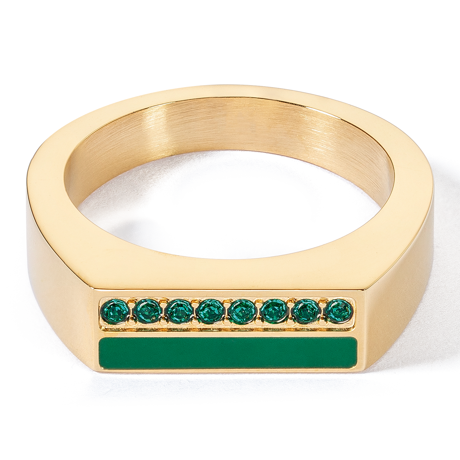 Bague Square Stripes or-vert