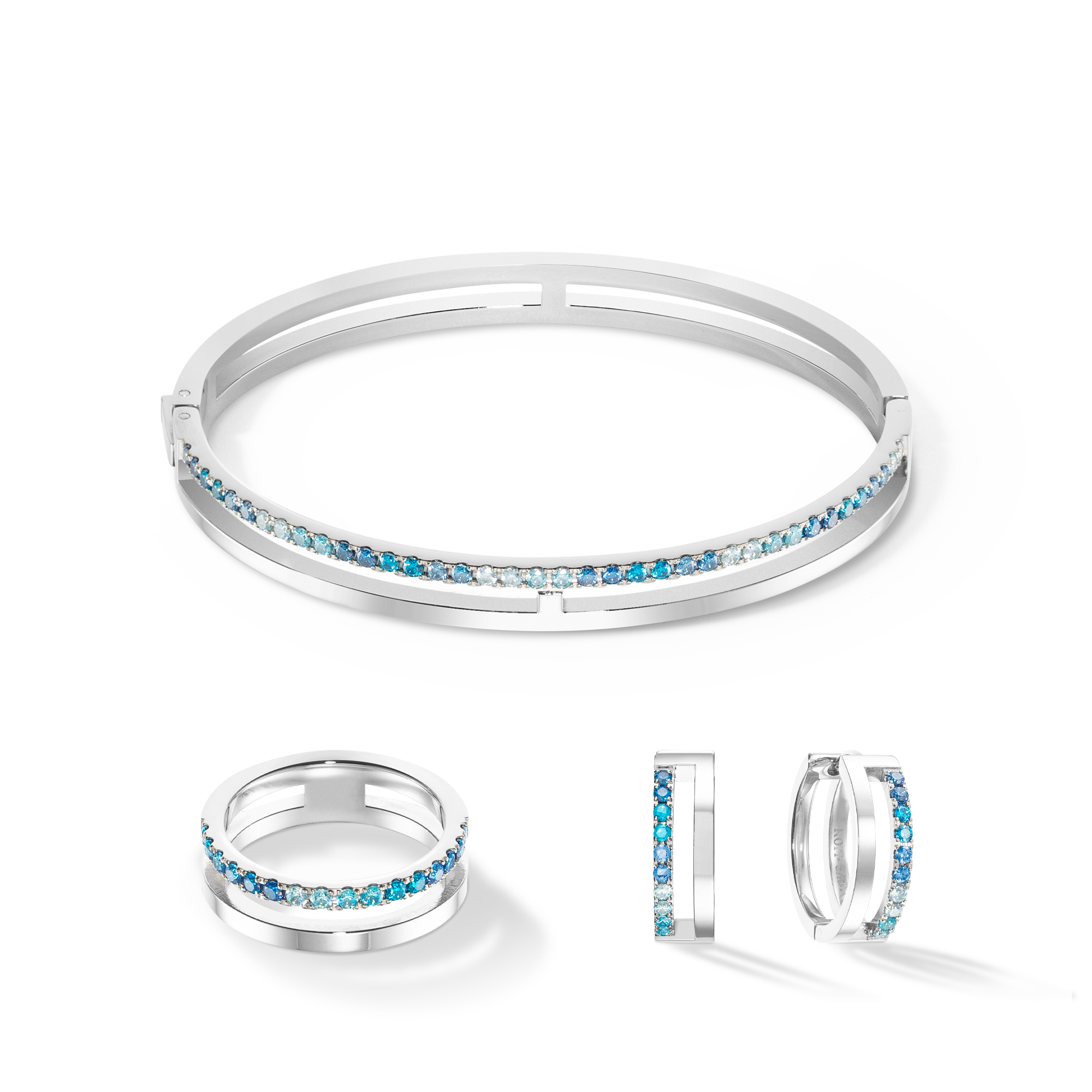 Eternal Unity Créoles argent-bleu