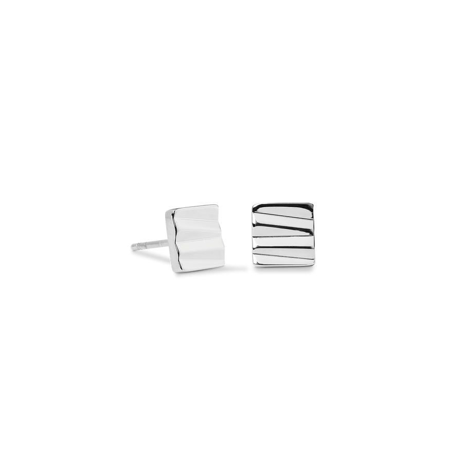 Clous d'oreilles Square Wave argent