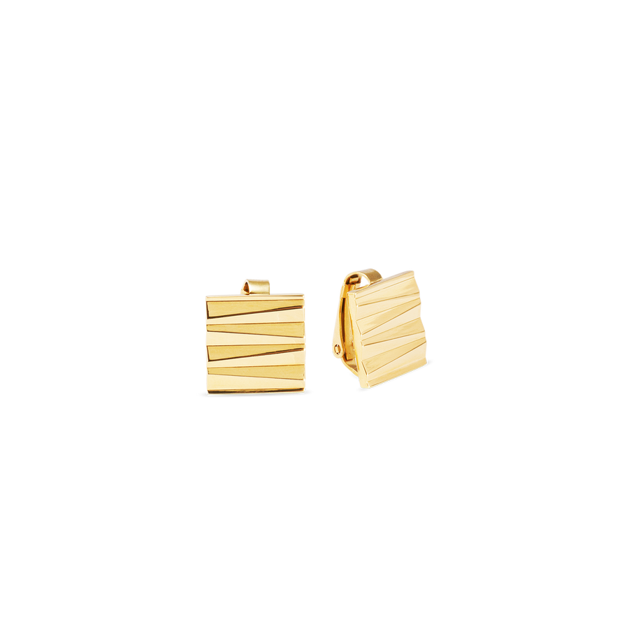 Clips d'oreilles Square Wave Gold