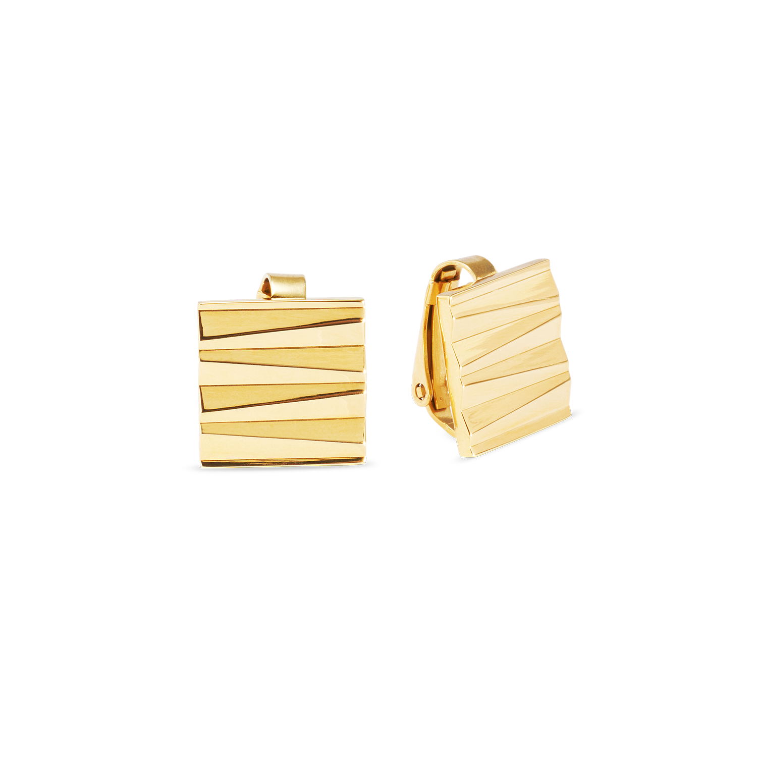 Clips d'oreilles Square Wave Gold