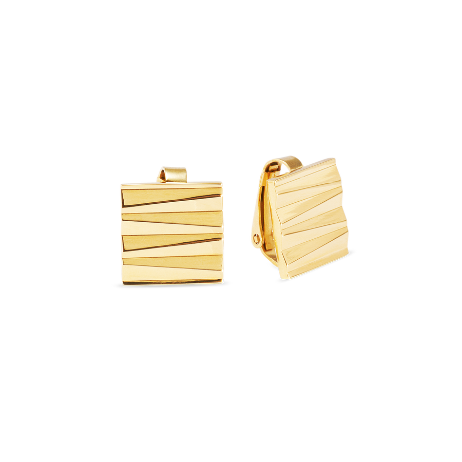 Clips d'oreilles Square Wave Gold