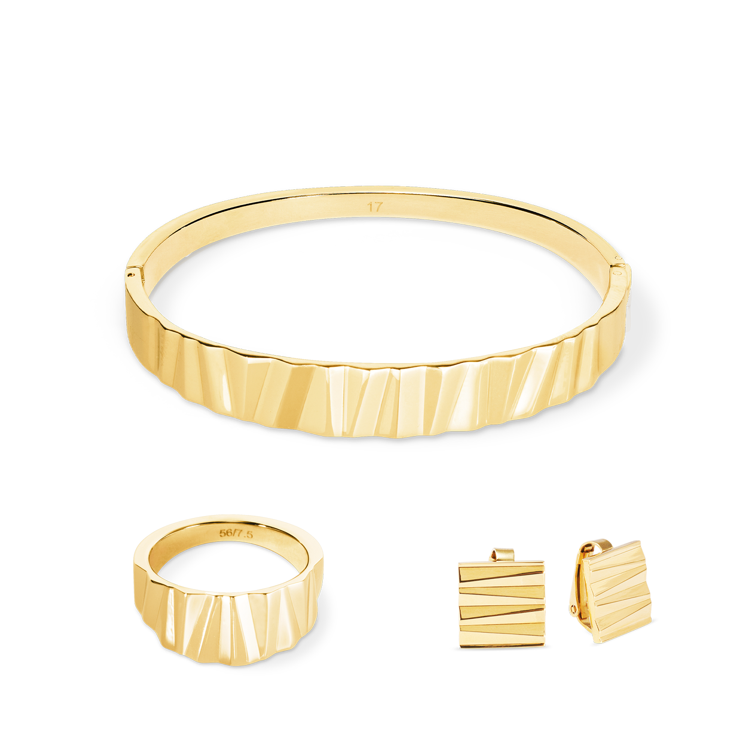 Clips d'oreilles Square Wave Gold