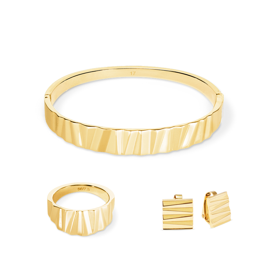 Clips d'oreilles Square Wave Gold