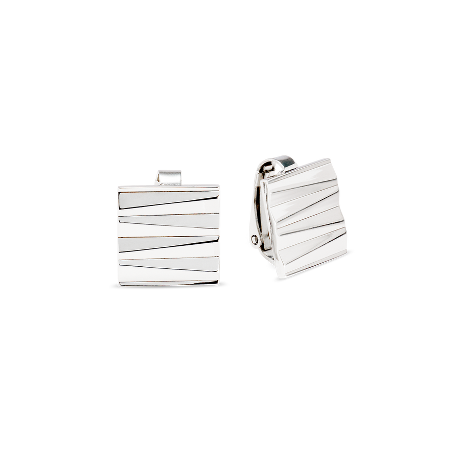 Clips d'oreilles Square Wave Silber