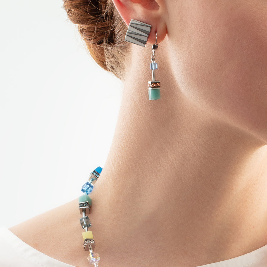 Clips d'oreilles Square Wave Silber