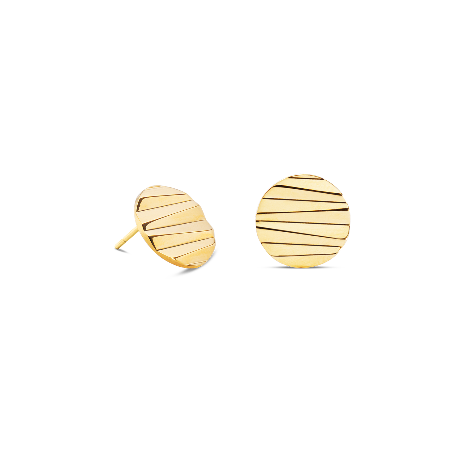 Clous d'oreilles Round Wave Gold