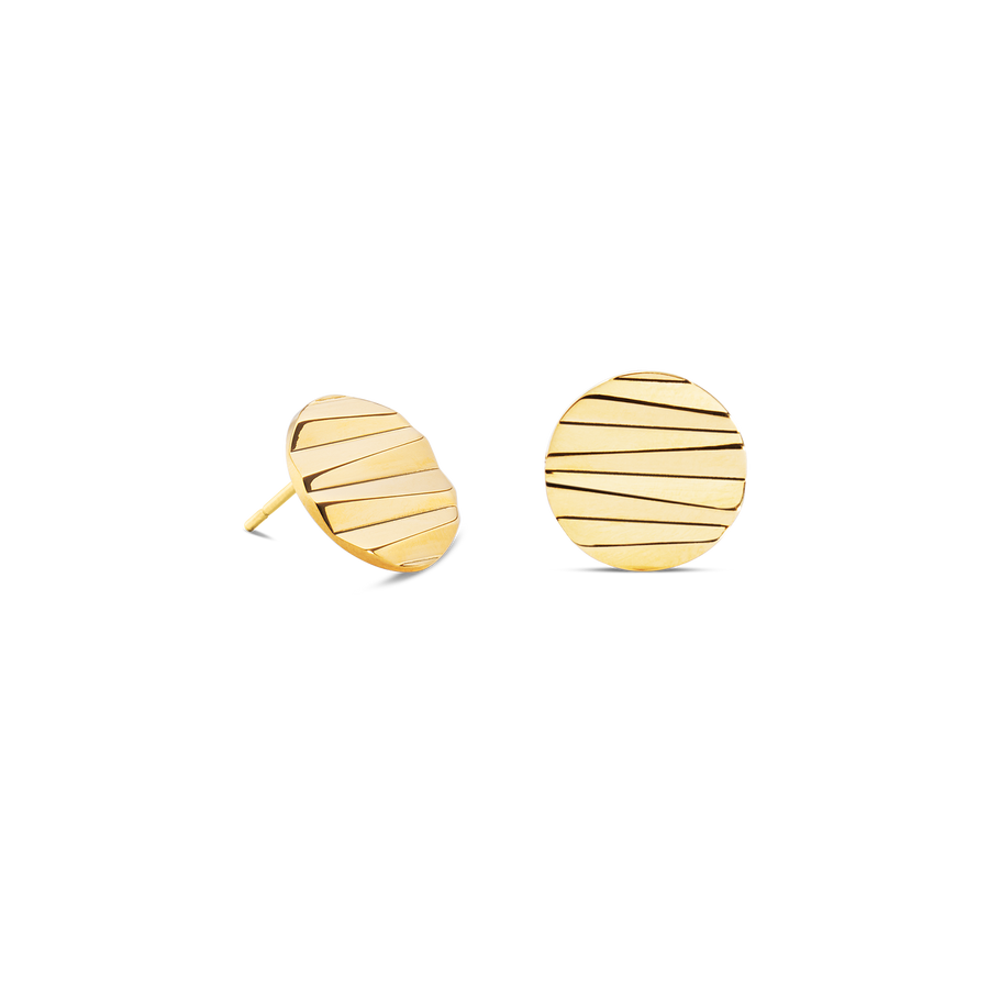 Clous d'oreilles Round Wave Gold