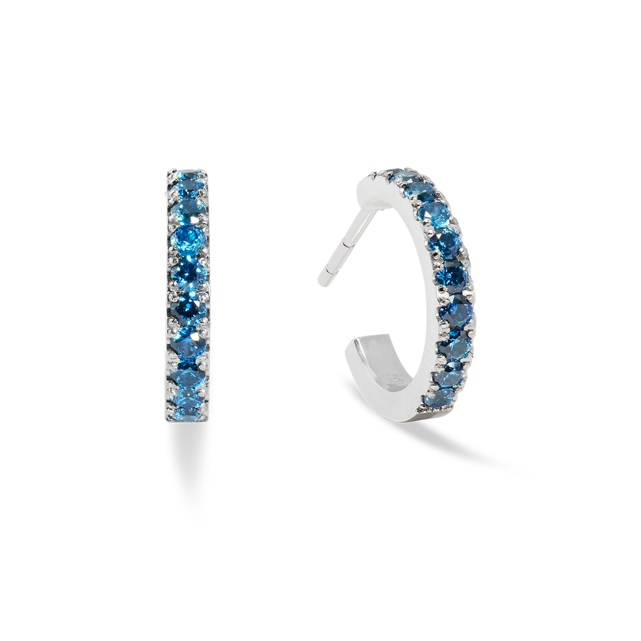 Créole Eternal Love mini argent-bleu
