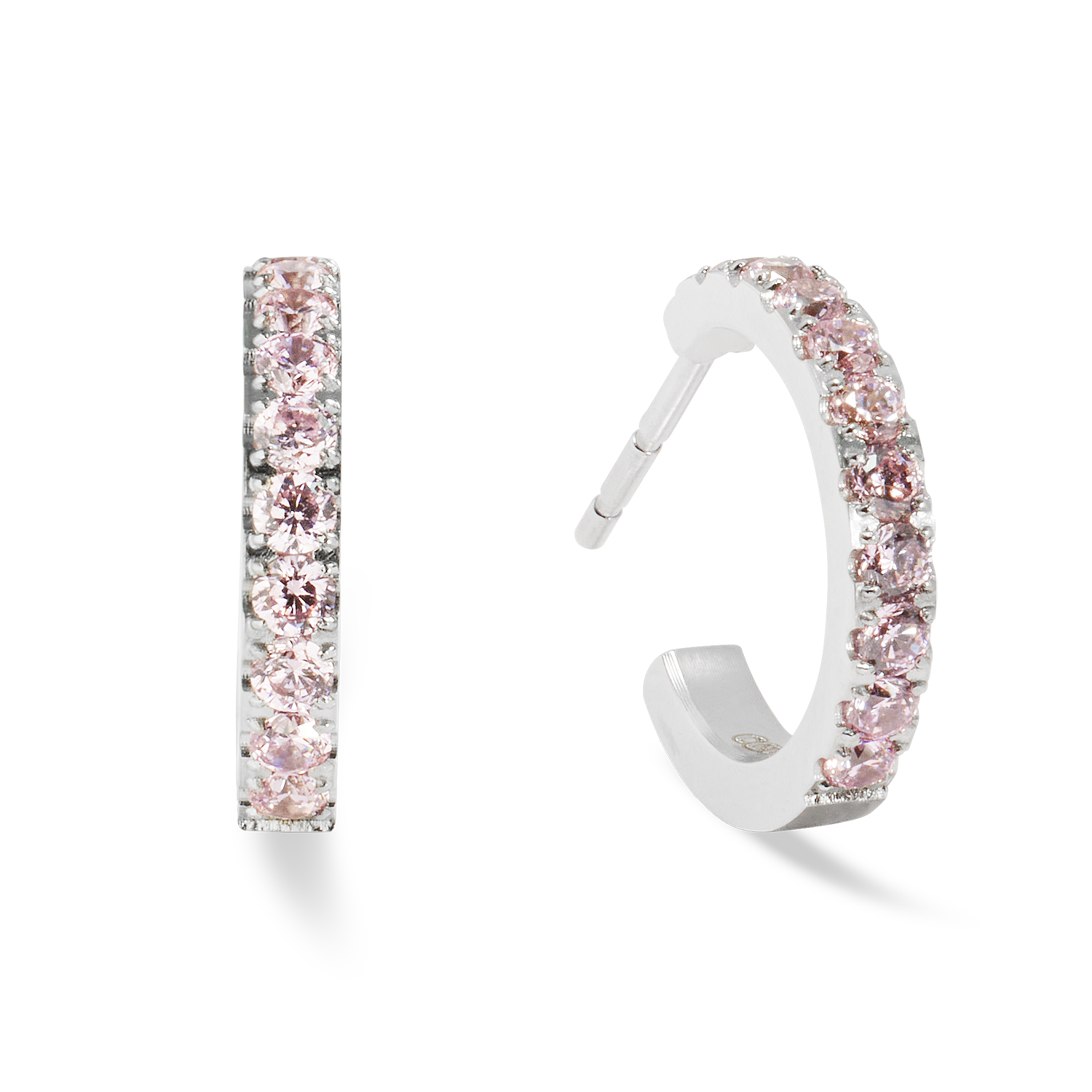 Créole Eternal Love mini argent-rose