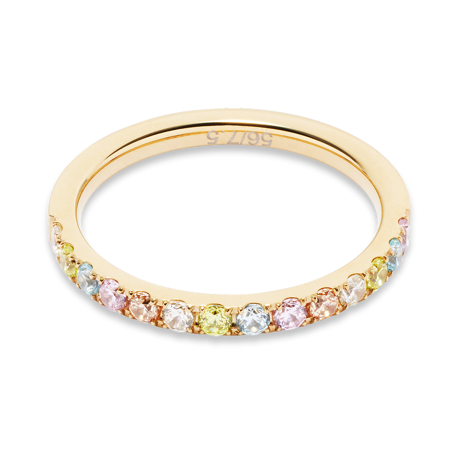 Bague Eternal Love or-multicolore pastel