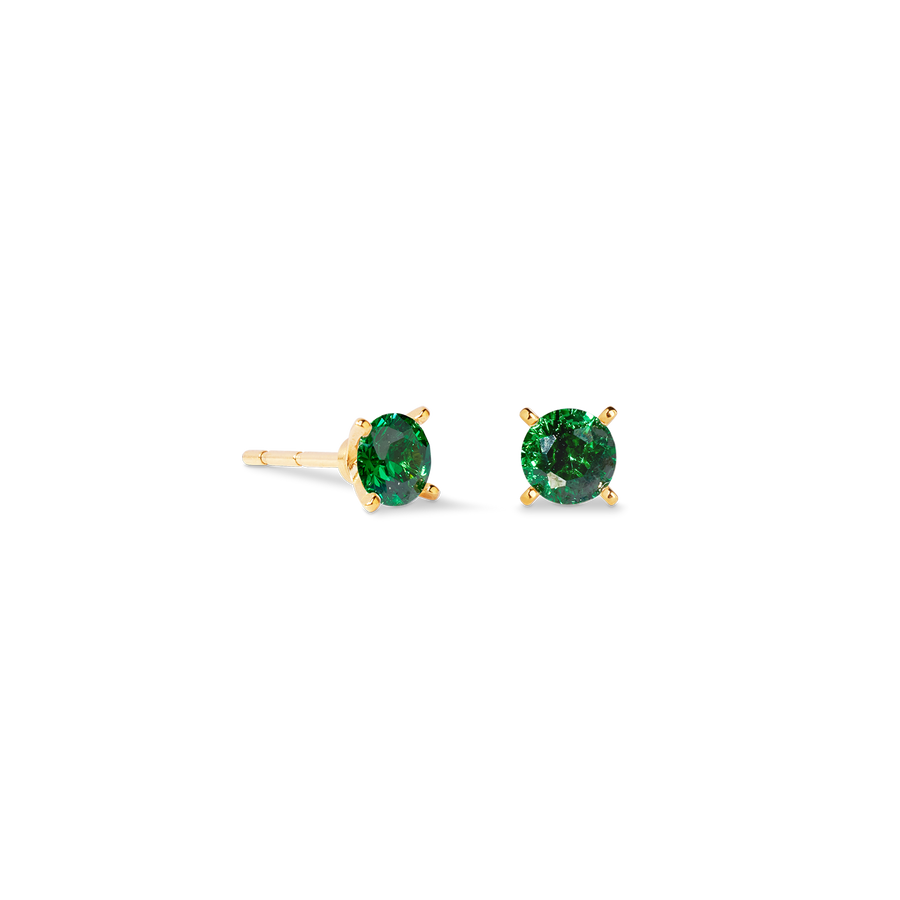 Clous d'oreilles Glam Dot 5 mm or-vert foncé