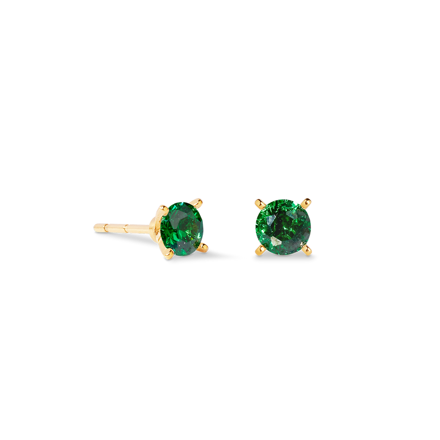 Clous d'oreilles Glam Dot 5 mm or-vert foncé
