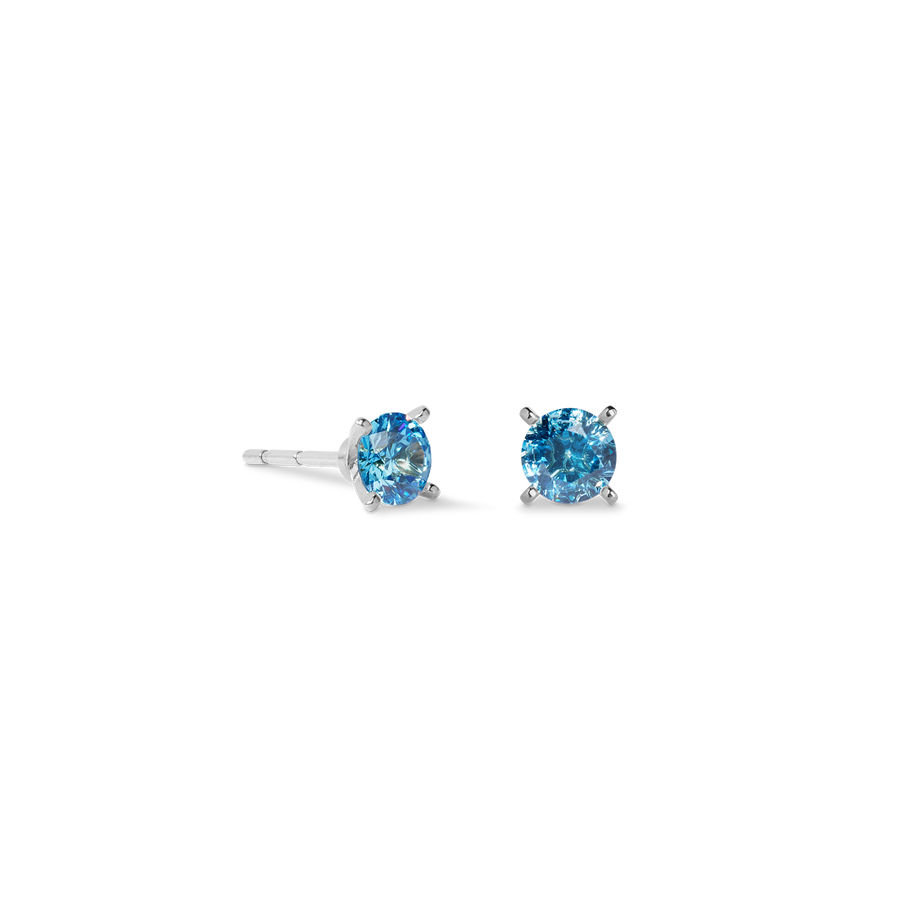 Clous d'oreilles Glam Dot 5 mm argent-bleu