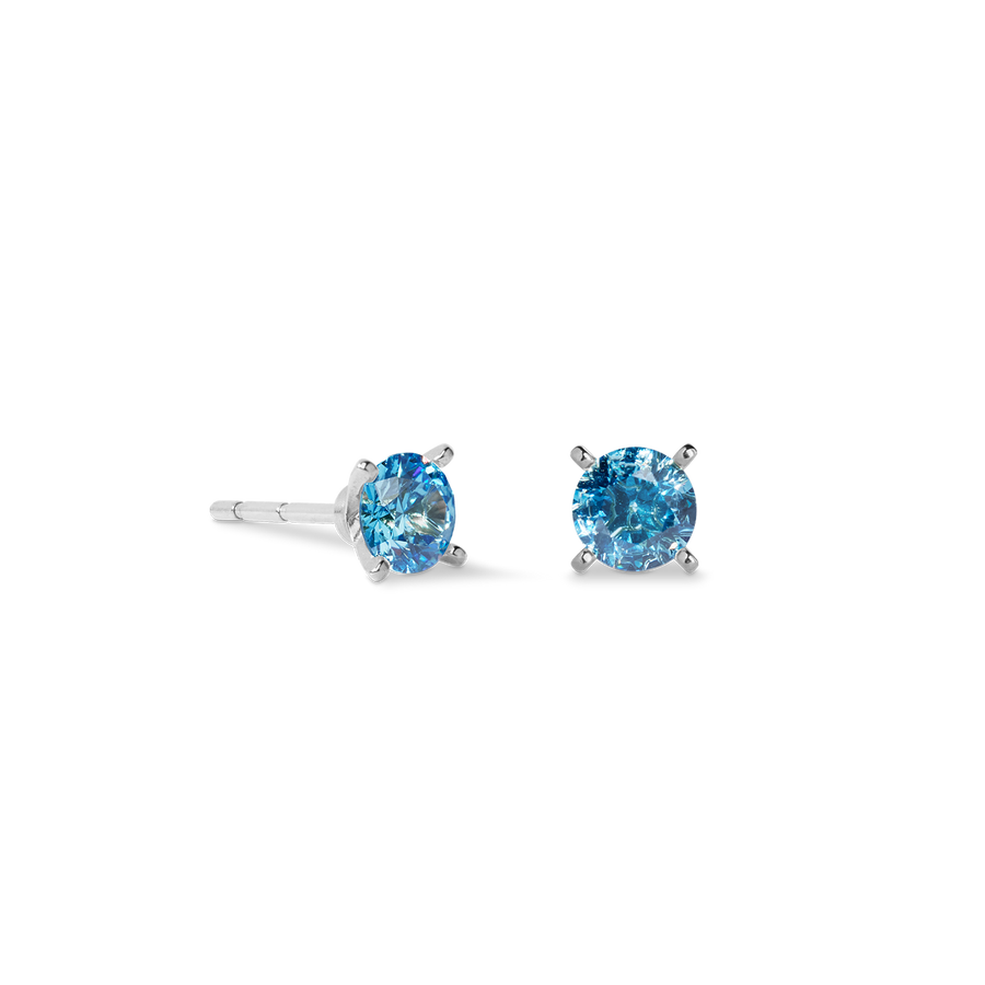 Clous d'oreilles Glam Dot 5 mm argent-bleu