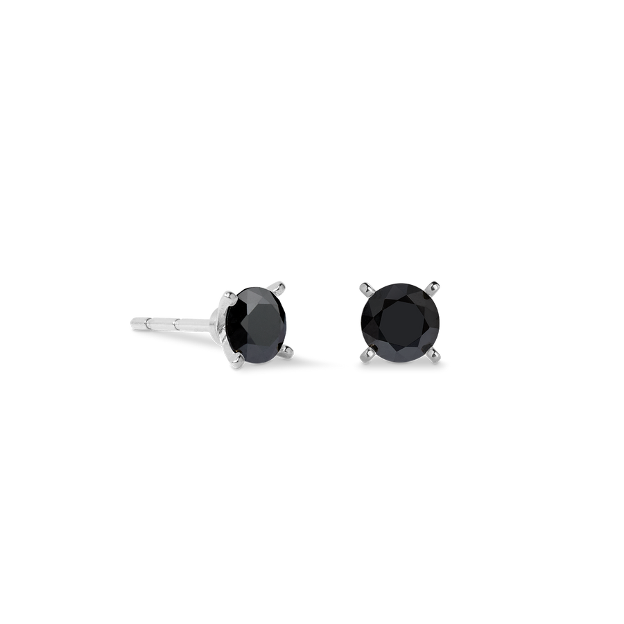 Clous d'oreilles Glam Dot 5 mm argent-noir
