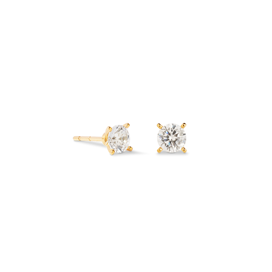 Clous d'oreilles Glam Dot 5 mm or-cristal