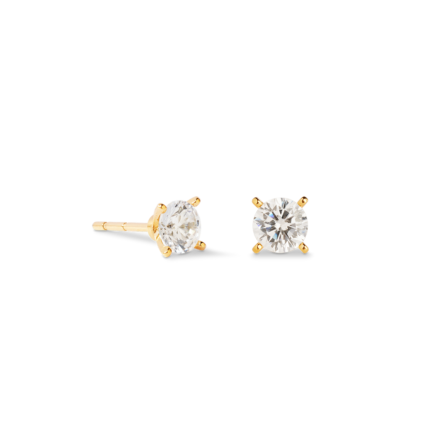 Clous d'oreilles Glam Dot 5 mm or-cristal