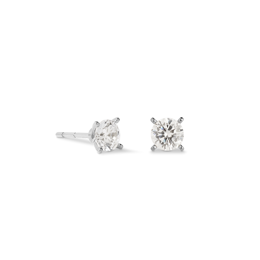 Clous d'oreilles Glam Dot 5 mm argent-cristal