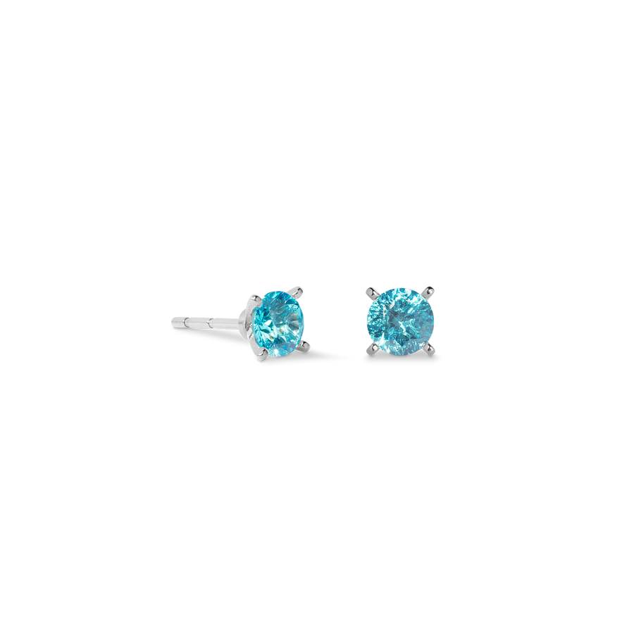 Clous d'oreilles Glam Dot 5 mm argent-aqua