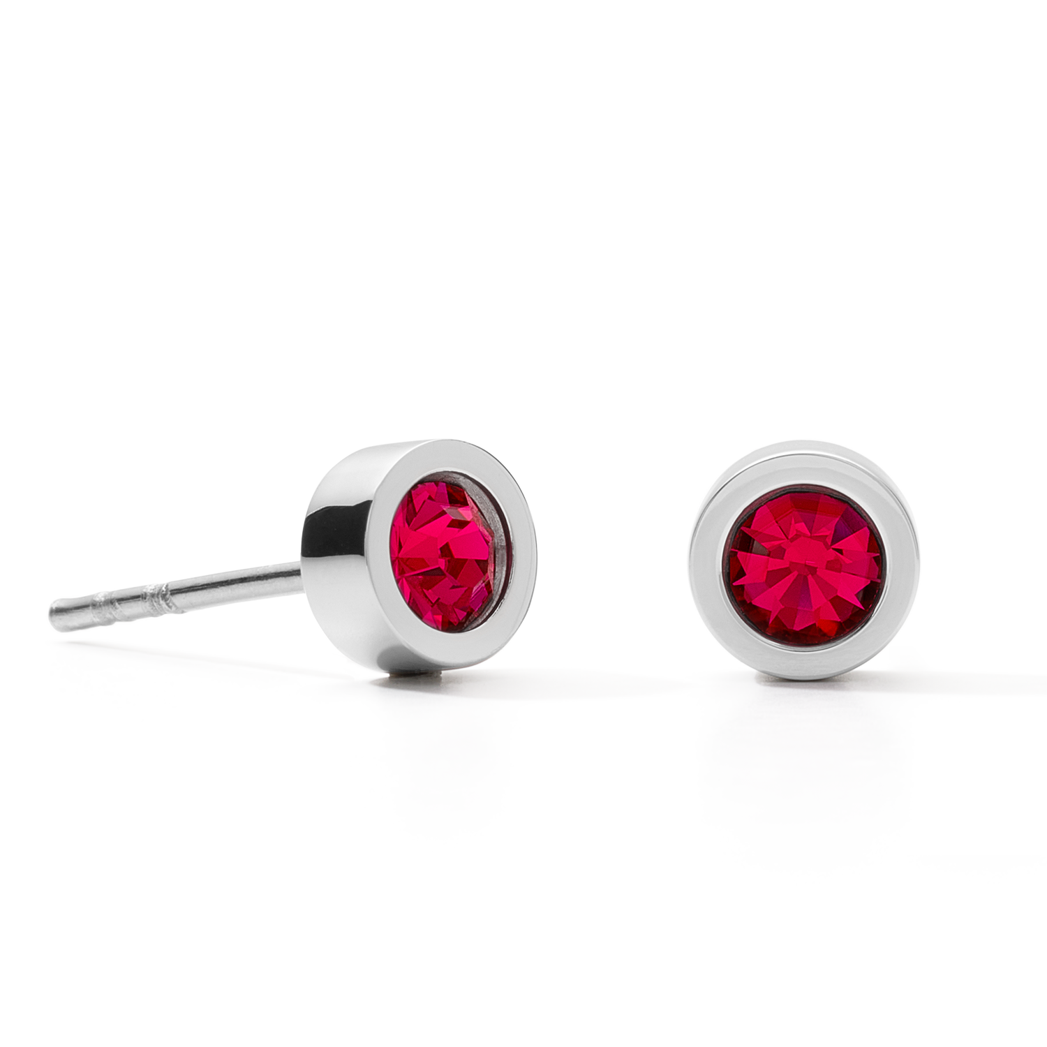 Boucles d'oreilles Sparkling Dot argent-rouge