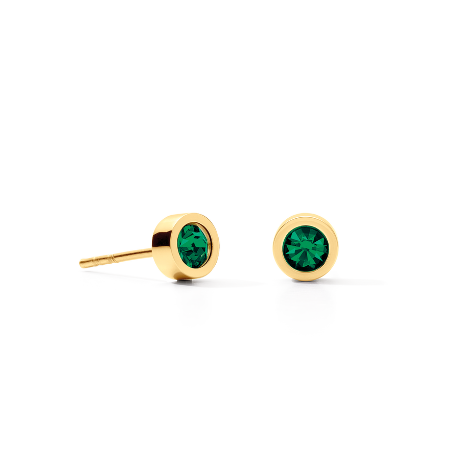 Boucles d'oreilles Sparkling Dots or-vert foncé