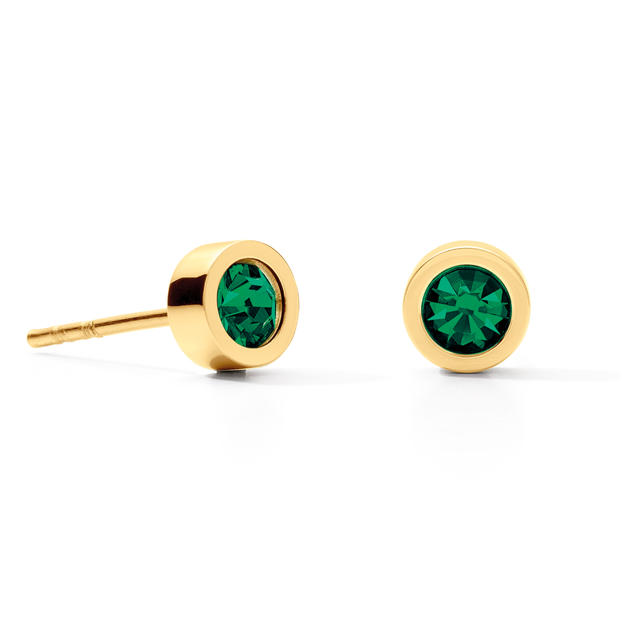 Boucles d'oreilles Sparkling Dots or-vert foncé