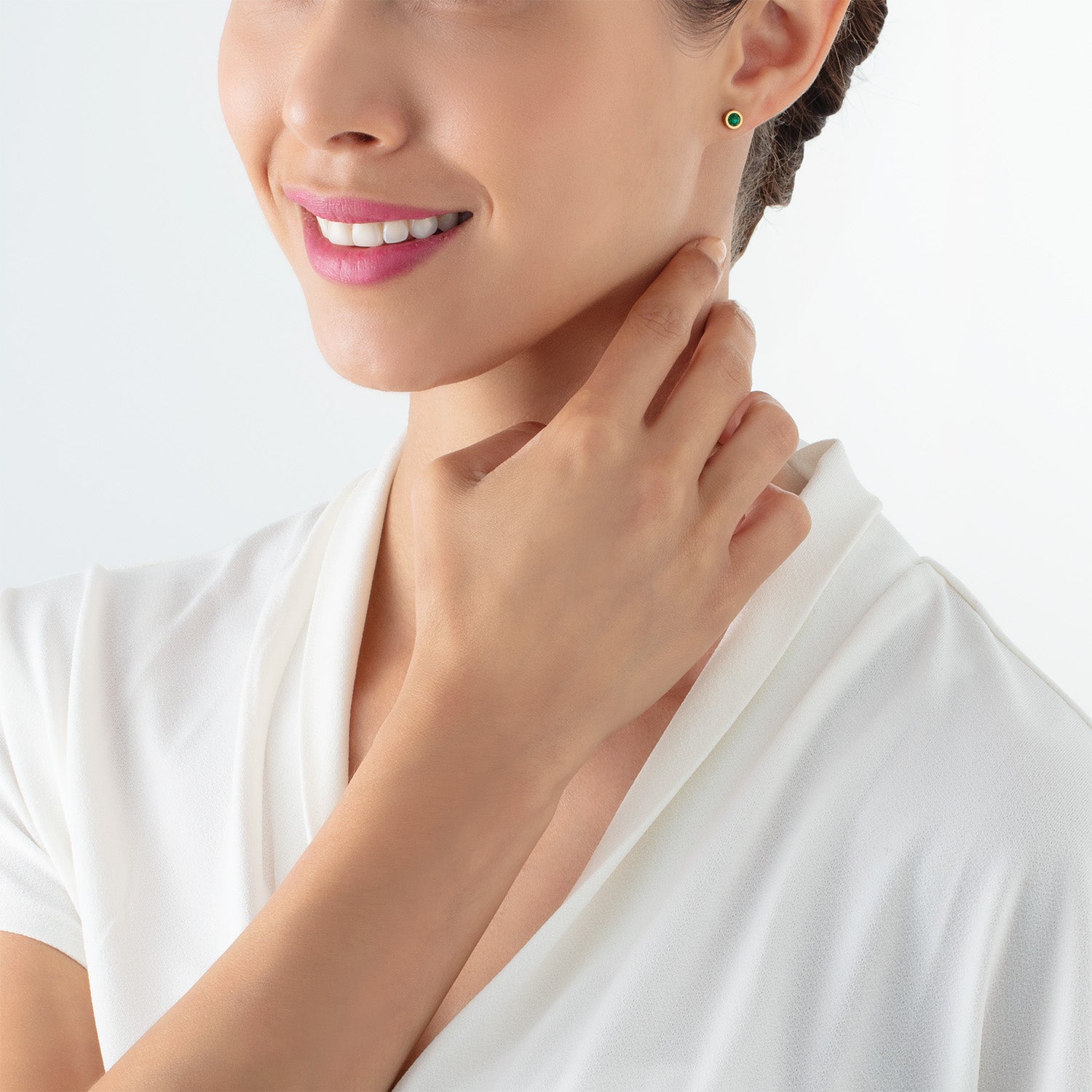 Boucles d'oreilles Sparkling Dots or-vert foncé