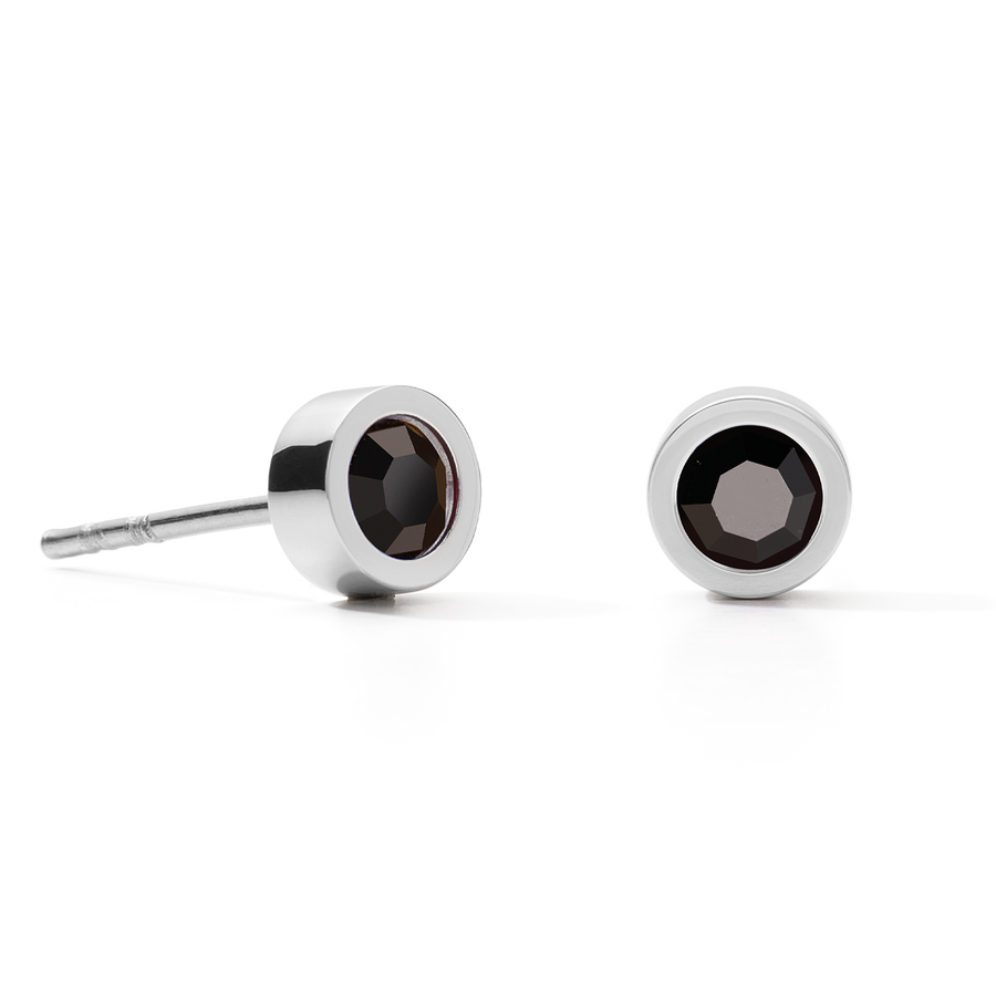 Boucles d'oreilles Sparkling Dots argent-noir