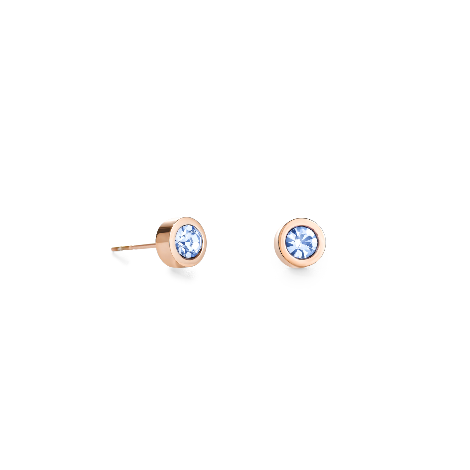 Boucles d'oreille Cristaux & acier bleu clair