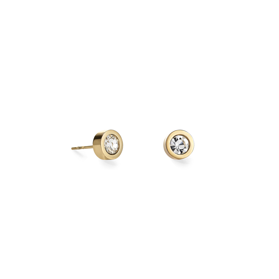 Boucles d'oreille Cristaux & acier or cristal