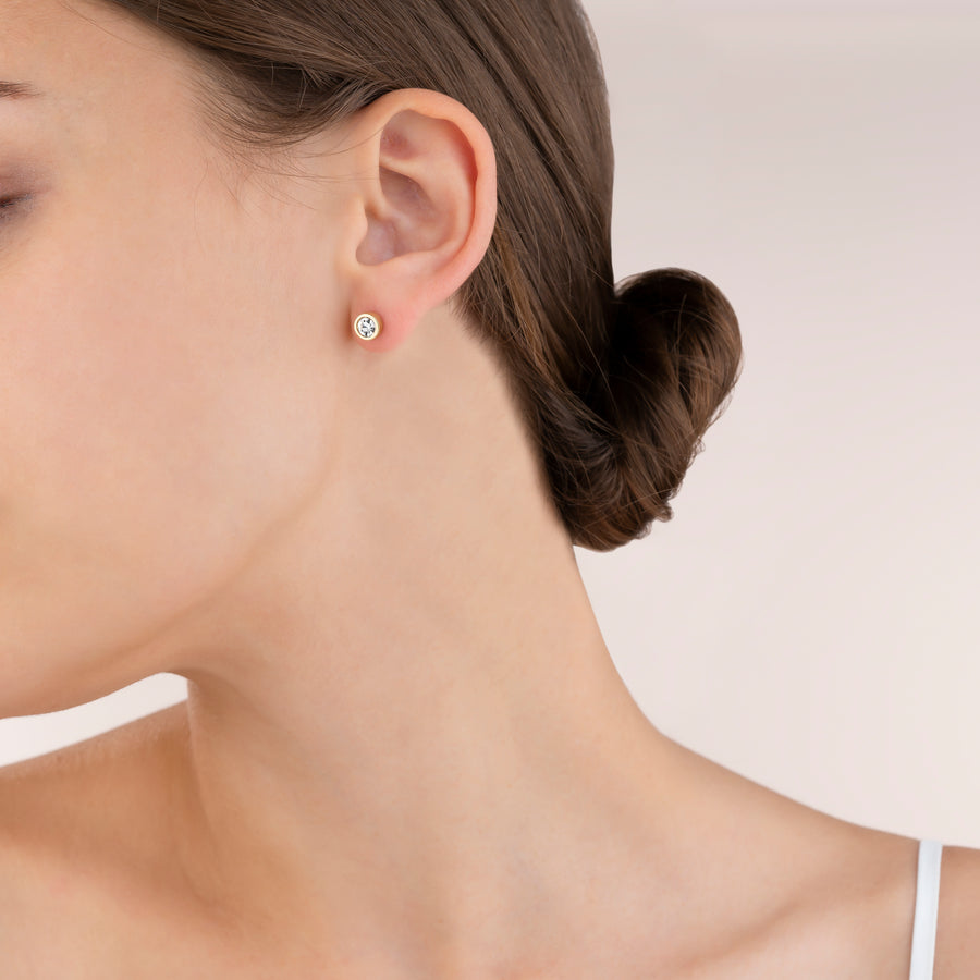 Boucles d'oreille Cristaux & acier or cristal
