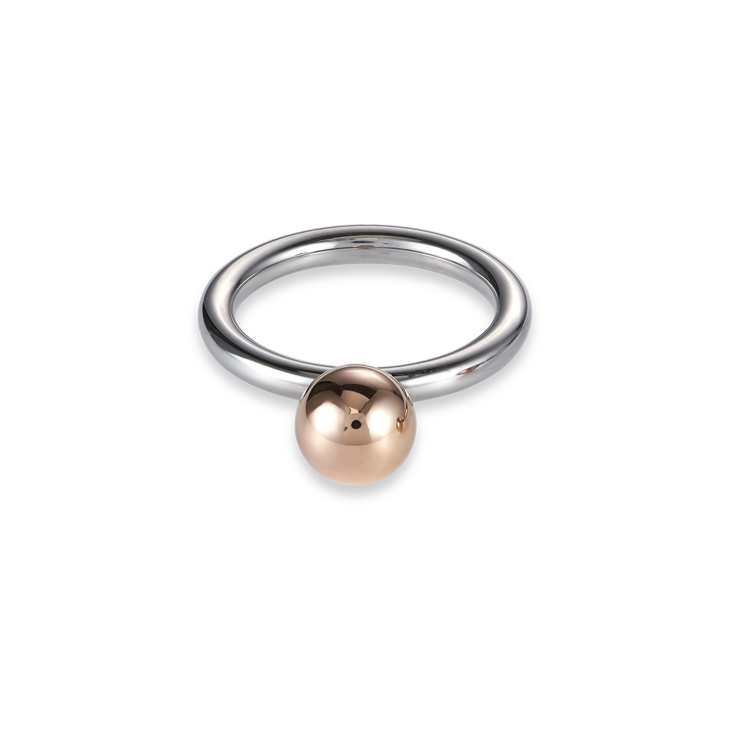 Bague boule en acier inoxydable petite or rose