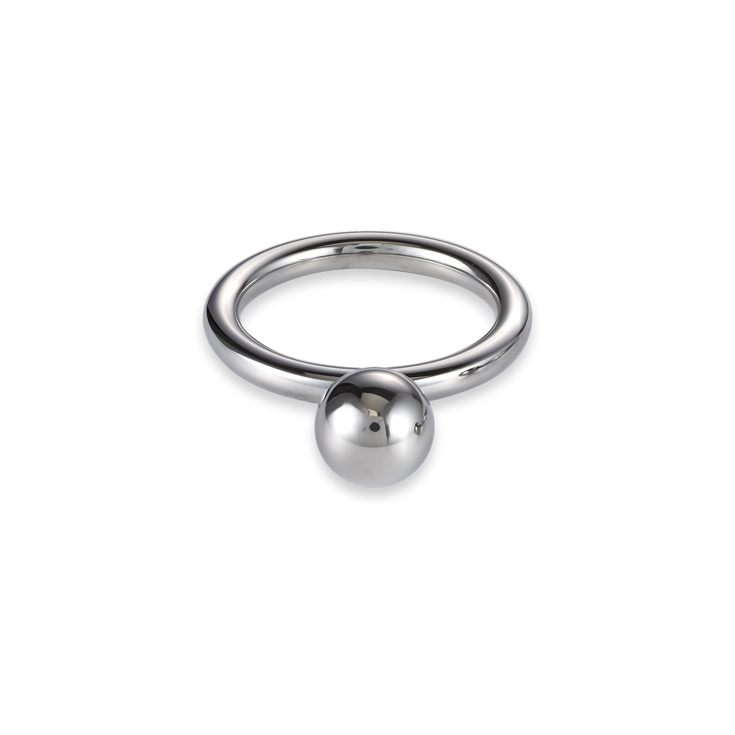 Bague boule en acier inoxydable petite argent