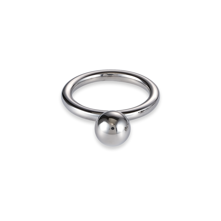 Bague boule en acier inoxydable petite argent