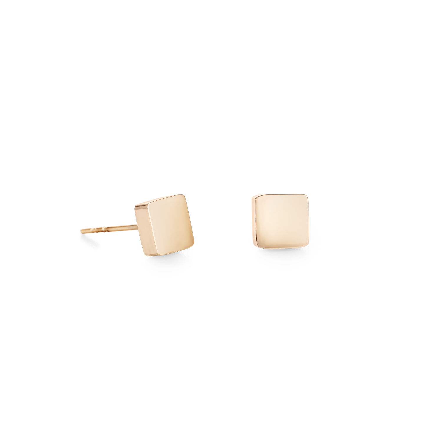 Boucles d'oreille Carré acier or rose